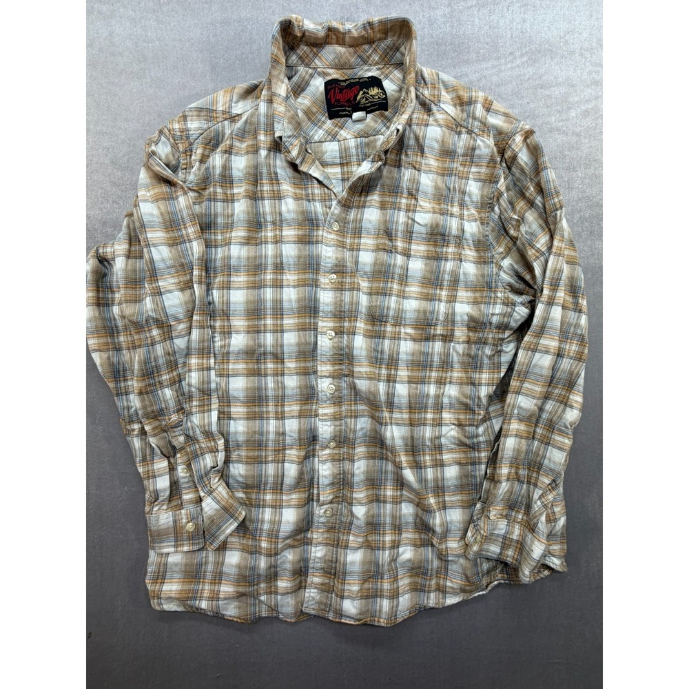 Old Navy Vintage Flannels Long Sleeve shirt Flannel Blue Brown XXL Men